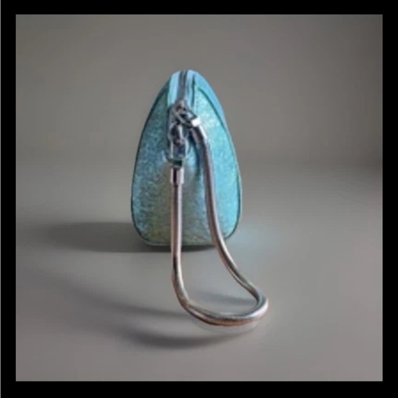 Alexander Wang Chastity Pouch Metallic Blue Green Ice Mint Clutch Bag 0326NW - Picture 2 of 5